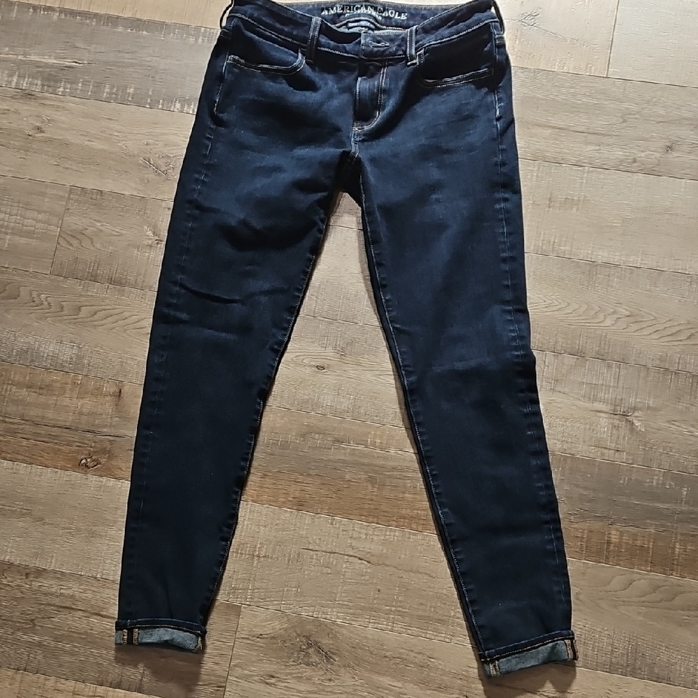 American Eagle Outfitters Super Stretch Jeans - Deep Blue